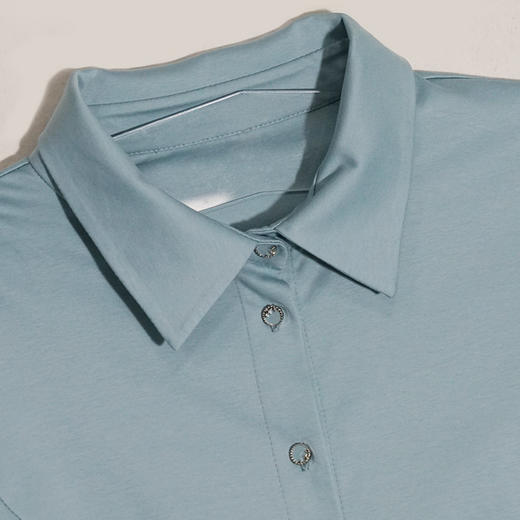 VIVIAN LIU R2347306秋女装新款翻领气质修身单排扣针织长袖上衣 商品图5