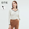 EITIE/爱特爱包边鸡心领坑条纹显瘦舒适软糯羊毛针织衫秋季新款C01228 商品缩略图1
