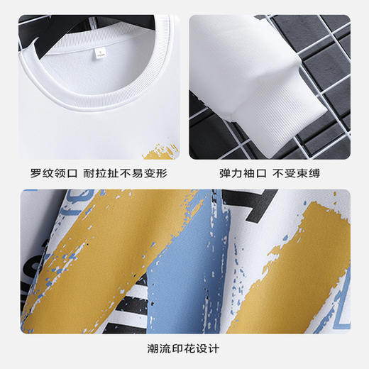 【新款DPJ】大依优型大码印花长袖卫衣加肥加大肥佬休闲宽松透气上衣秋装打底男士胖子 商品图3