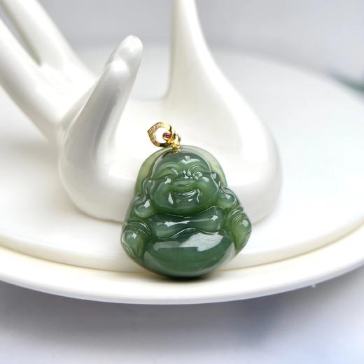 27180 18K碧玉猫眼佛公27mm 商品图0