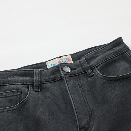 谜底加厚牛仔裤女2023冬新款黑色加绒保暖铅笔裤小脚裤239MK7331 商品图3