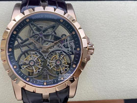 【ROGER DUBUIS】YS永时 罗杰杜比 系列 镂空双飞行陀飞轮，搭载两颗飞行真陀飞轮稳定运行，价值高的手表陀飞轮 全面抄写原装数据开模表壳和字面，内外兼修复刻手表一比一手表n厂c厂zf厂vs厂