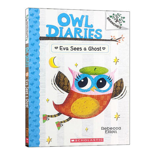 英文原版 Owl Diaries 2 Eva Sees A Ghost 猫头鹰日记2 伊娃看见鬼了 桥梁章节书 儿童分级读物 英文版 进口英语原版书籍 商品图0