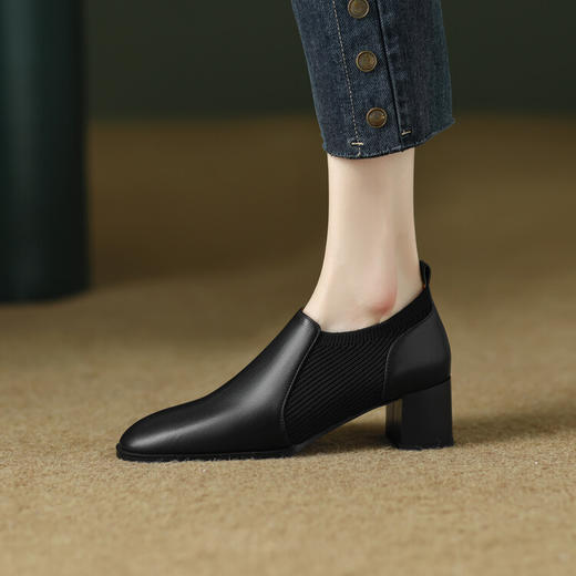 法式小短靴，粗跟单鞋女鞋DB-M5376A 商品图0