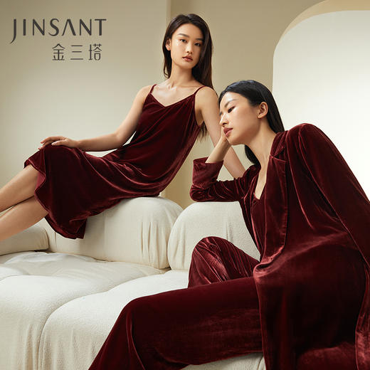 金三塔 女真丝丝绒吊带小衫YSFDD501 商品图1