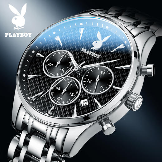 「四款配色！经典力作」花花公子PLAYBOY手表 学生时尚夜光石英表男士手表男表饰品父亲节礼物 商品图1