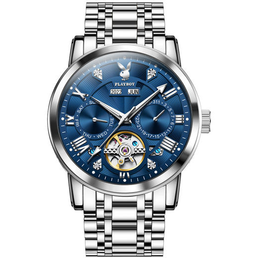 「天猫同款588！全自动机械表」2023新款花花公子机械手表 镂空时尚男士手表男表时尚饰品父亲节礼物 商品图4