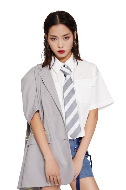 EIGHTH AVENUE 灰色斜纹率性领带 9385 商品图1