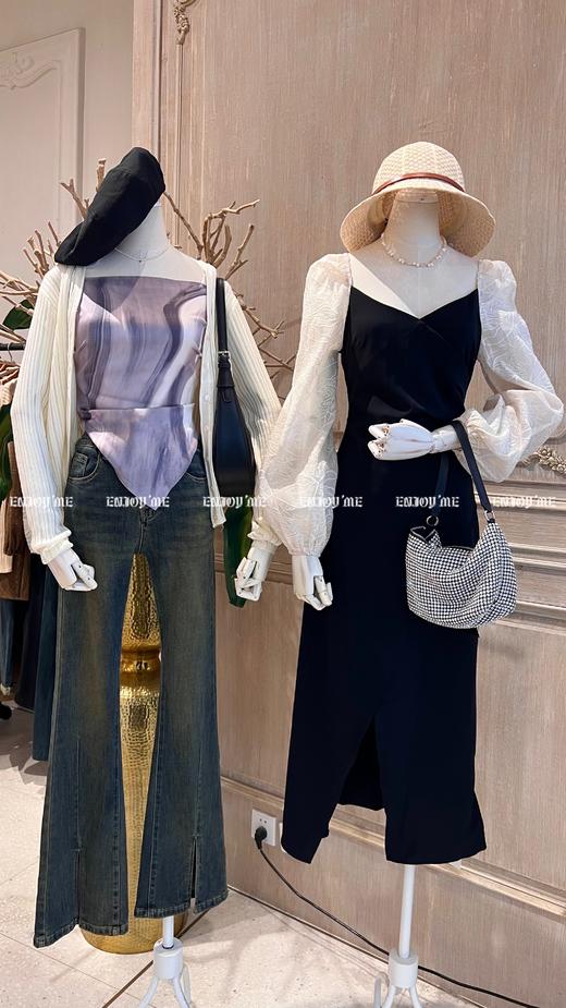 【门店同款】秋季浪漫主义-拼接刺绣开叉连衣裙 153743198 商品图0