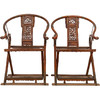 二十世纪 黄花梨透雕麒麟纹交椅（一对） 商品缩略图5