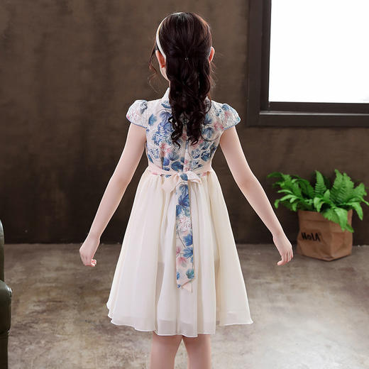 复古民族风，儿童裙改良汉服夏季女孩旗袍（送包包）XWN-A873 商品图3