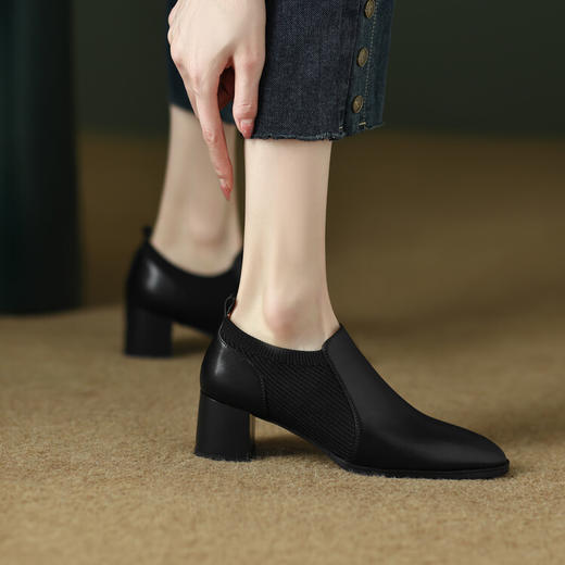 法式小短靴，粗跟单鞋女鞋DB-M5376A 商品图4