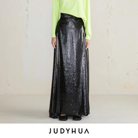 JUDYHUA 植绒闪亮礼服半裙