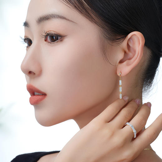 ［东方幸趣］18K金贝母镶钻戒指#修篁 商品图1