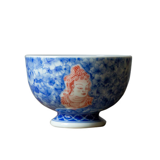 茶香记 花开见佛小凤心杯 主人杯 詺兮清窑 青花拓片 古典华贵 商品图4