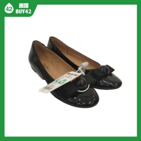 FIOCCHINO 黑色漆皮蝴蝶结平底鞋