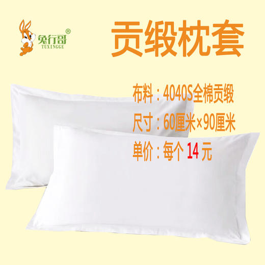 贡缎枕套（纯白） 商品图0