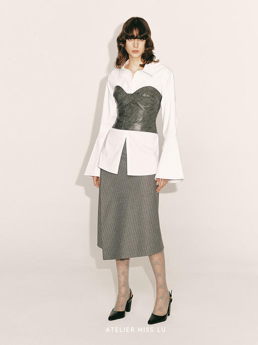 【欲望都市】鳄鱼压纹环保皮质胸衣抹胸230065 商品图0