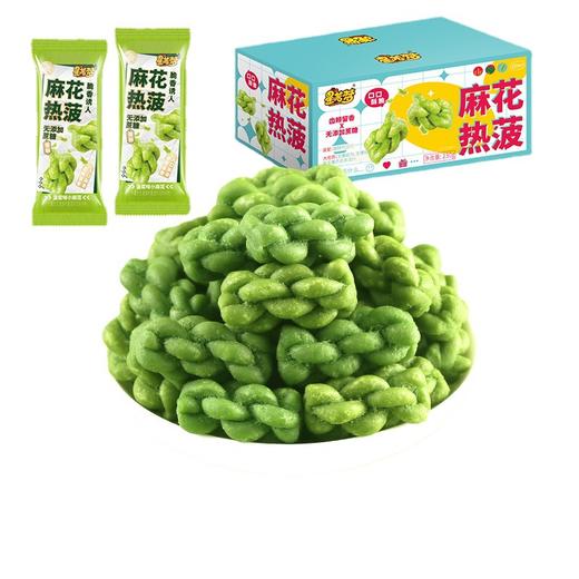 「9.9元包邮！麻花热菠」咸香绿色菠菜麻花 酥脆可口休闲零食礼盒装整箱 商品图4