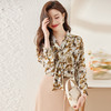 Q6736百搭上衣时尚气质春季小众碎花法式复古时尚洋气飘带衬衫女 商品缩略图2