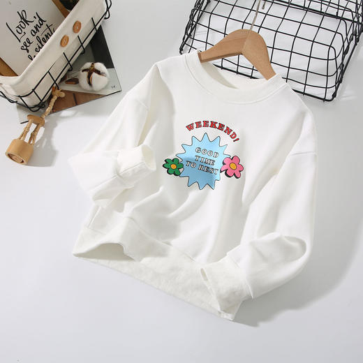 【特价39.9元/2件】童装新款女童圆领卫衣，秋装套头衫，印花纯色中小宝宝男童春秋装li 商品图8