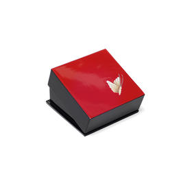 【梵谷漆器】漆器彩绘杯垫（红蝴蝶/红蝴蝶）