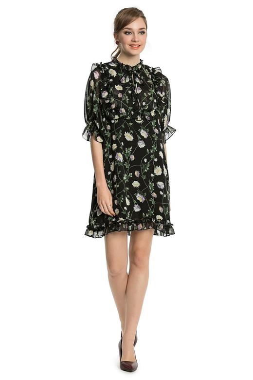 SUMMER & SAGE 植物印花连衣裙 3567 商品图0