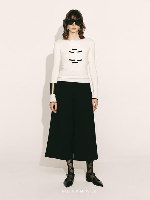 【流星】撞色飘片设计羊绒上衣230042B 商品图0