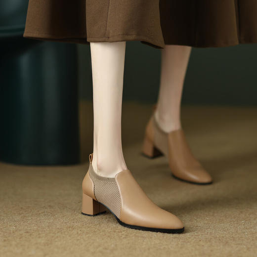 法式小短靴，粗跟单鞋女鞋DB-M5376A 商品图3