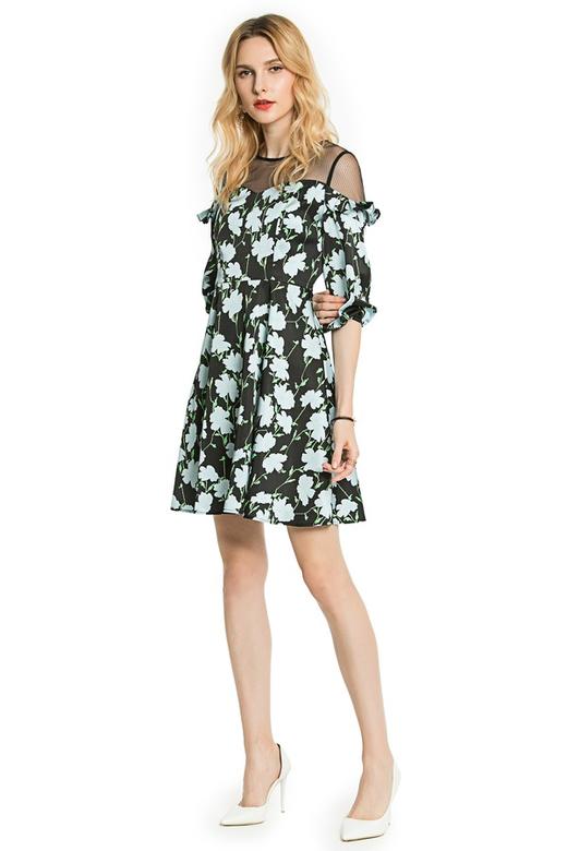 ZVY 黑色印花连衣裙 3613 商品图7