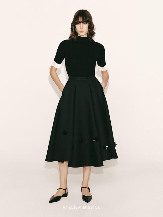 【繁花漫步】手工花朵订珠重工大摆伞裙2300035 商品图0