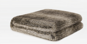 中洲公馆同款 灰色猫纹毛绒披毯