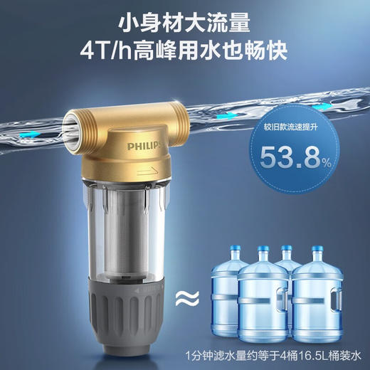 飞利浦（PHILIPS）前置过滤器前置净水器全屋净水器家用过滤器40微米过滤AWP1701 4T/H大流量过滤 商品图2