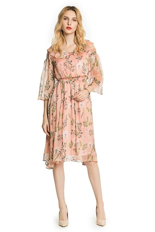 ZVY 印花雪纺连衣裙 3614 商品图0