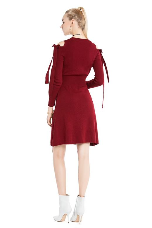 ONE MORE文墨 挖肩系带针织连衣裙 3603 商品图2