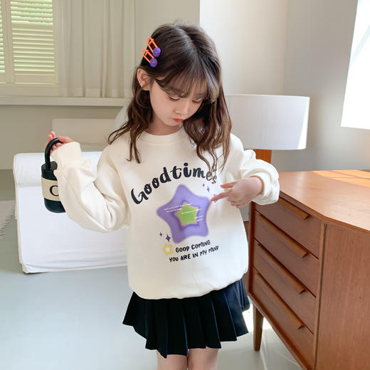 【特价39.9元/2件】童装新款女童圆领卫衣，秋装套头衫，印花纯色中小宝宝男童春秋装li 商品图12