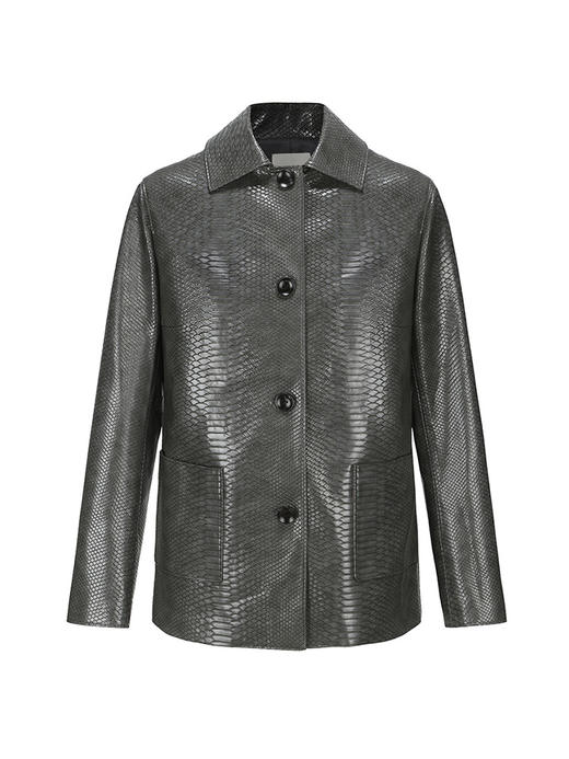 【皇后皮箱】鳄鱼压纹环保皮质直身外套230053 商品图4