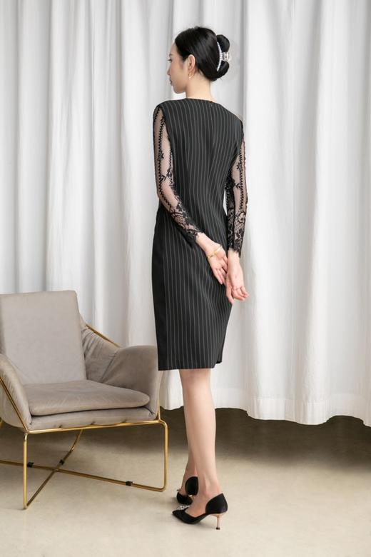 Le Malene 蕾丝袖子拼接连衣裙 12906 商品图3