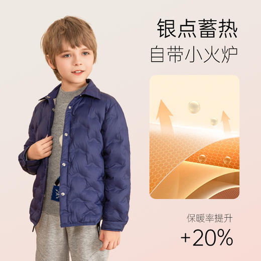 mettekids儿童轻薄羽绒服冬新款男童休闲童装女童自发热保暖外套 商品图1