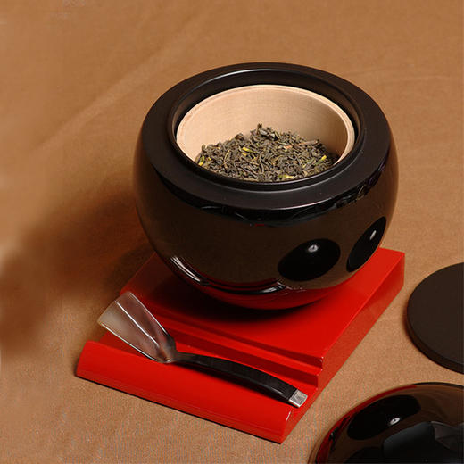 【梵谷漆器】两仪仙丹茶叶盒(黑) 商品图3