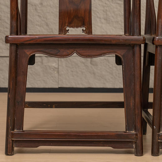 清 红木龙纹南官帽椅成堂（一堂四只） 商品图3