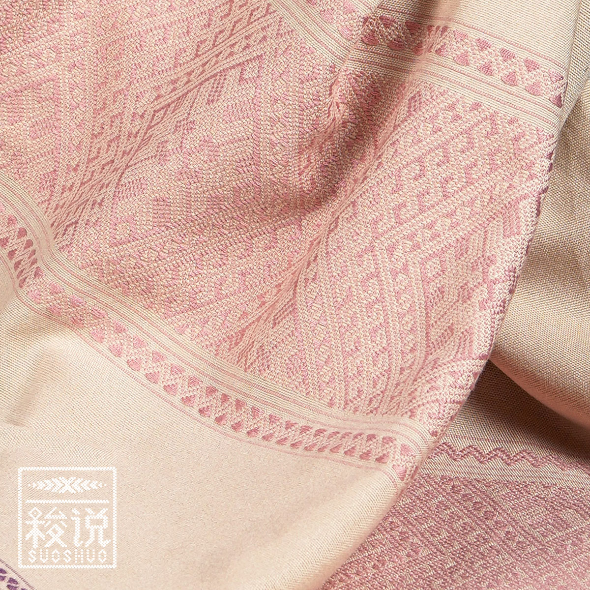 上新【梭说】初景明纯手工限量设计围巾披肩侗族传统织锦工艺