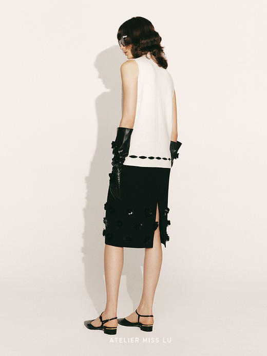 【身披云云】镂空设计无袖高领羊绒上衣230043A 商品图2