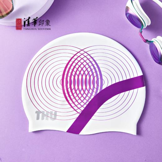 清华文创硅胶时尚防水专业炫彩泳帽 商品图6