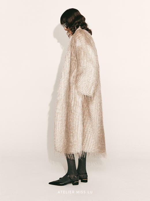 【星星流年】长毛渐变环保皮草立领长款外套230000030 商品图2