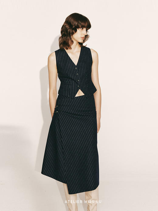 【逆世界】绵羊毛收腰条纹西装马甲230038A 商品图2