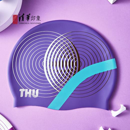 清华文创硅胶时尚防水专业炫彩泳帽 商品图0