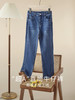 【专属特惠】熙世界开叉小直筒牛仔裤女2025年秋季新款高腰显瘦小个子烟管裤子 商品缩略图2
