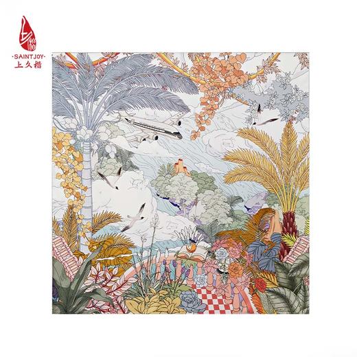 SAINTJOY/上久楷真丝方巾 双面印花真丝方巾  热带雨林  FJS23022 商品图12