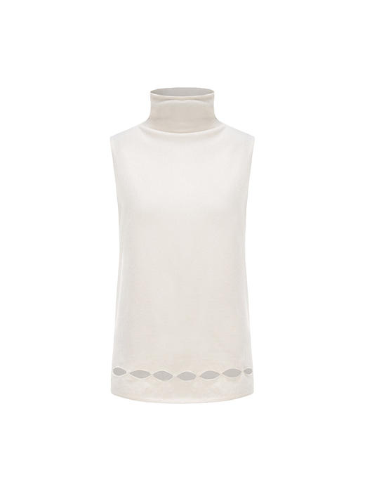 【身披云云】镂空设计无袖高领羊绒上衣230043A 商品图4